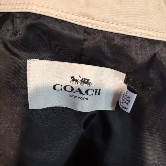 Coach F80650 Trench Coat Double Breasted Beige Jacket Belt Missing Size Small - Picture 6 of 9
